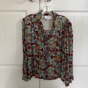 BASH Button-Up Blouse with Gold Shimmery thread, Size 2